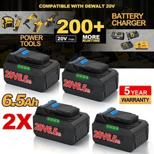2Pack 6.5AH For DeWalt 20V 20 Volt Max XR Lithium Ion Battery DCB206-2 DCB205-2