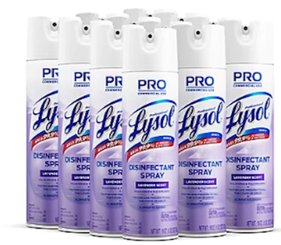 Lysol Lavender Disinfectant Spray 12/Case Commercial Facility RAC89097CT
