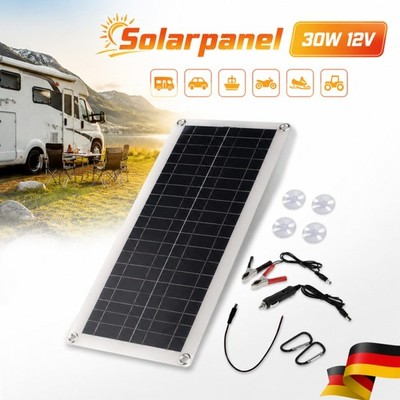 30W  Solarpanel Solarmodule Ladegerät Solaranlage Komplettset für Caravan Boot