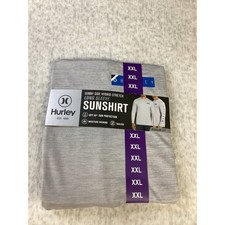 Hurley Mens XXL Sunny Side Hybrid Stretch Long Sleeve Sunshirt UPF 50 Grey