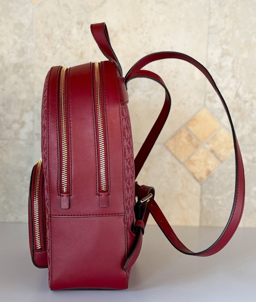 Michael Kors Jaycee Medium Zip Pocket Backpack MK Cherry 