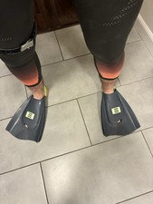 DaFin Swim Fins Gray with Yellow Heel Straps.