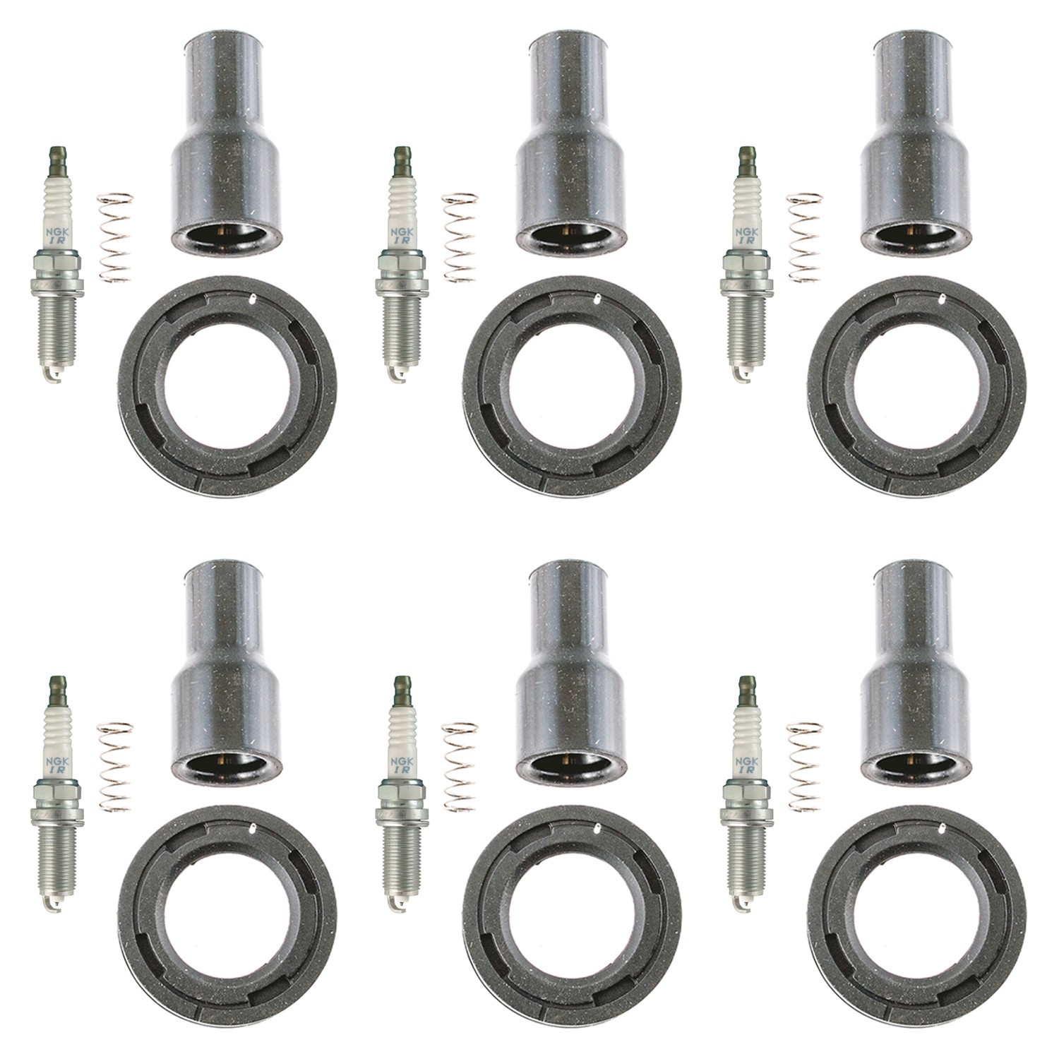NGK 6 Laser Iridium Spark Plugs  Denso Coil Boots Kit for 4Runner Tundra 4.0 V6