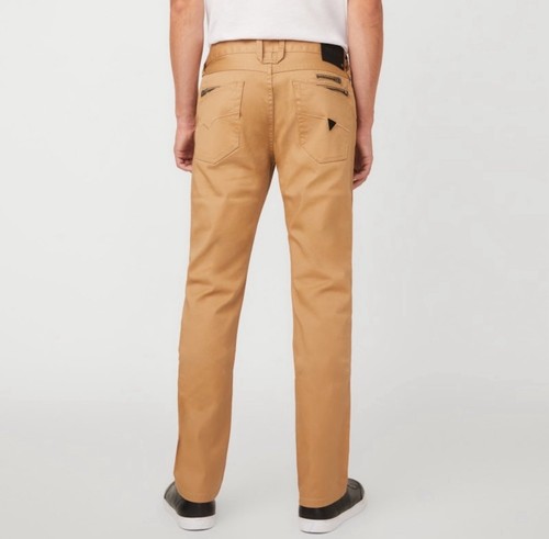 Jean droit fin enduit Guess Harlem détails moto zip homme 36x32 - Neuf avec étiquette (S8) - Photo 3/8