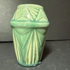 1920s McCoy Pottery Turquoise Sunburst Deco 4.25" Jardiniere Planter Cache Pot
