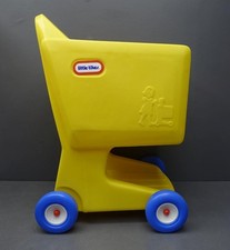 Little Tykes Vtg Yellow Plastic Pretend Play Grocery Shopping Cart Toy