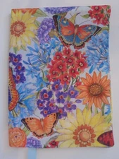 Fabric Paperback Book Cover Standard Paperback Flower Garden & Buttterflies