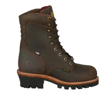 Chippewa Usa Super Logger 8 Inch Waterproof Soft Toe Work  Mens Brown Work Safet