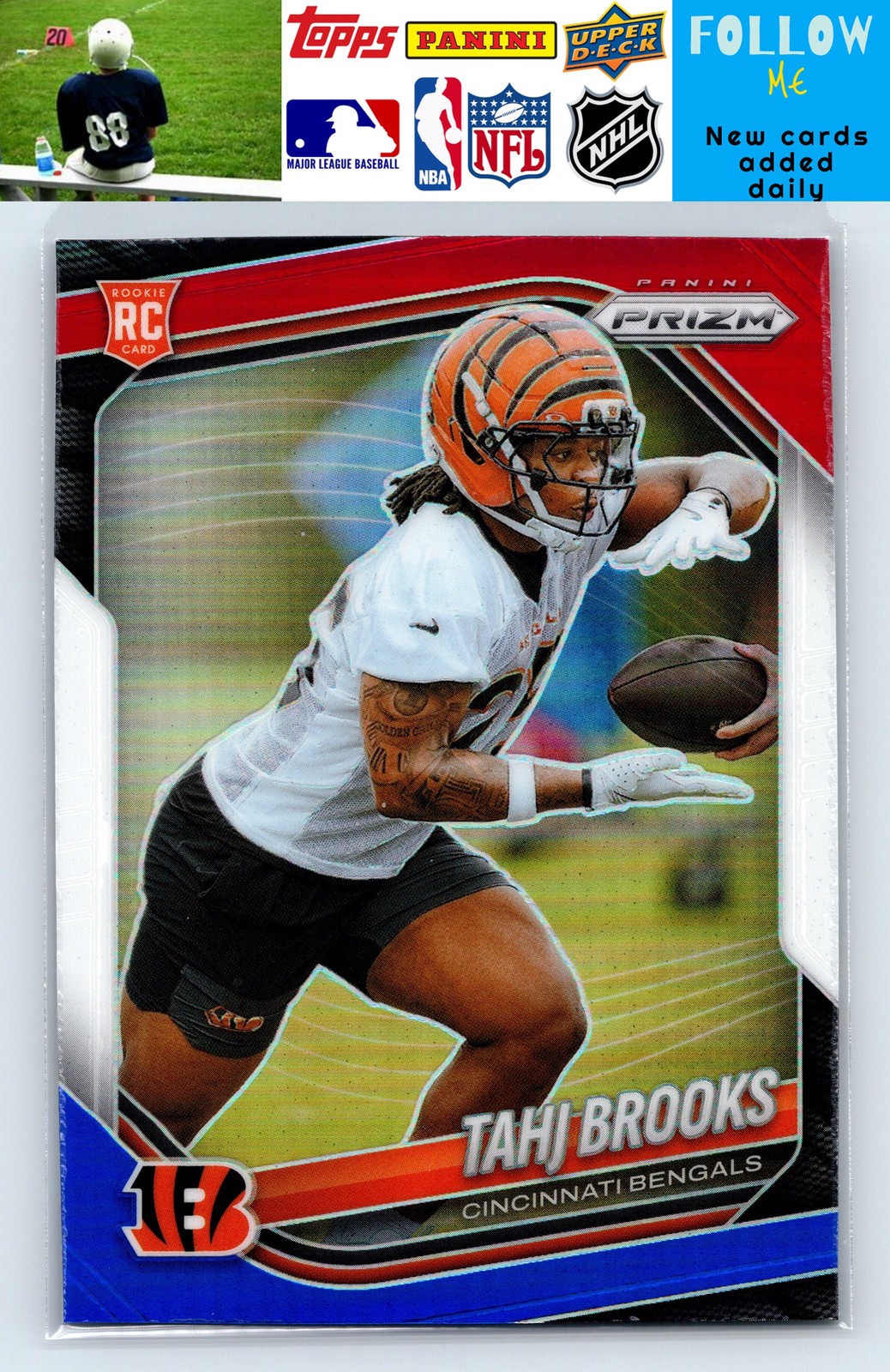 Tahj Brooks Panini Prizm #335 Red/White/Blue