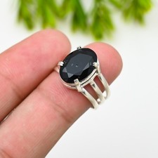 Black Onyx Gemstone 925 Sterling Silver Ring Handmade Jewelry Ring For Gift