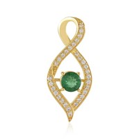 Cavill GrüNer Apatit AnhäNger 925 Silber Vergoldet Rund 0,66Ct Zirkon