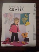 McCall's M4896 UNCUT Doll Clothes Pattern, 18" Doll Makes 6 outfits. 2005