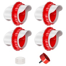 ZenxyHoC DIY Chicken Feeders No Waste, Poultry Feeder with 4 Ports, Red