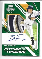 2021 Elite Extra Edition Brice Turang Future Threads Green GU Patch auto #4/5 
