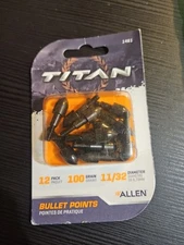 NEW 12 PACK Allen Archery Bullet Points for Target Practice 11/32", 100 Grain