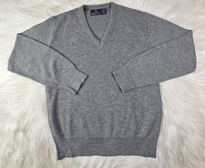 Robert Bruce Vintage Men  s Gray Sweater V Neck Size M Made In USA