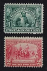 CKStamps: US Stamps Collection Scott#328 Mint H OG, #329 2c Mint NH OG