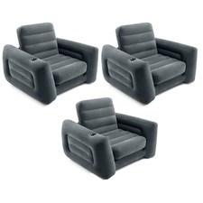 Sofá cama inflable extraíble Intex con colchón de aire de doble tamaño (paquete de 3)