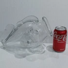 Nice Vintage Large Mouth Blenko Style Clear Glass Fish Vase, Planter, Terrarium