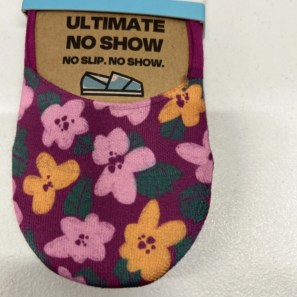 Paquete de 3 calcetines para mujer Toms Ultimate No Show Flower Fields medianos (8-10,5) nuevos con etiquetas Foto 2 de 4