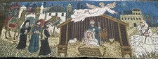 Vintage 1994 Nativity Scene 36" Tapestry Brocade Christmas Holiday Table Runner