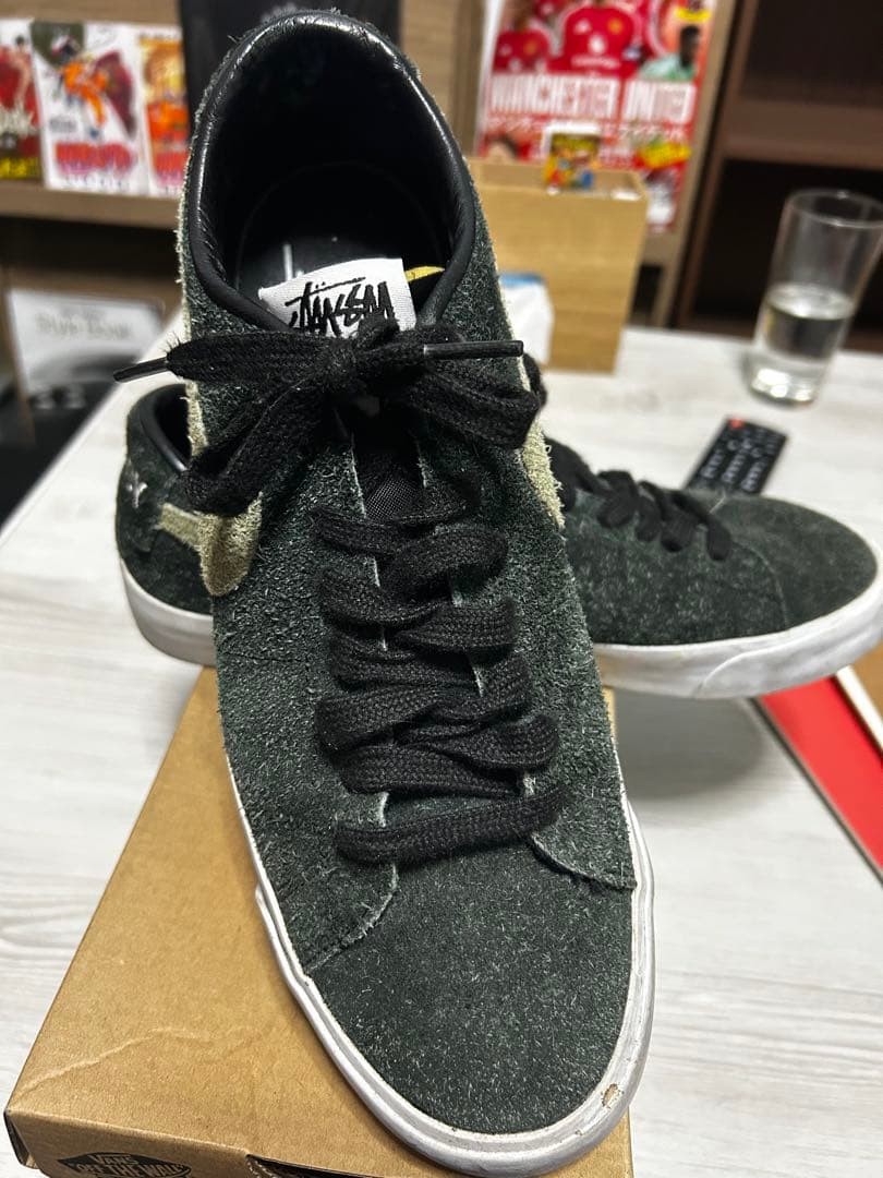 Men 9.5US Sneaker Nike Blazer Low Sneakers Black/Khaki Stussy thumbnail 2