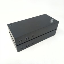 Lot of 2 Lenovo ThinkPad USB-C Dock 40A9 Docking Station Dual DisplayPort VGA