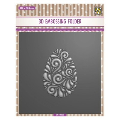 NELLIE'S CHOICE Embossing Folder Prägefolder Prägeschablone, Doodle Egg EF3D69