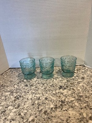 Lido Milano Ripple texture Aqua blue footed cocktail glasses set of 3
