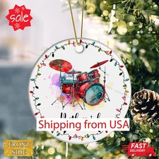 Drum Christmas Ornament, Drum Musical Instrument Ornament, Drum Set Xmas Orna...