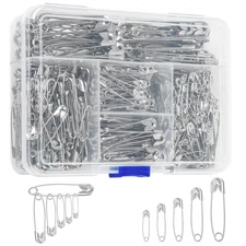 520 Pack Safety Pins, Assorted Size Bulk Silver Sewing Pins, Small  Large He...