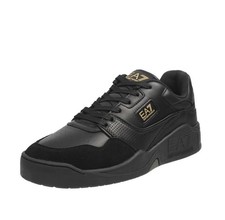 Ea7 Emporio Armani Basket Low - Sneakers In Pelle Nero - Uomo Scarpe Sneakers