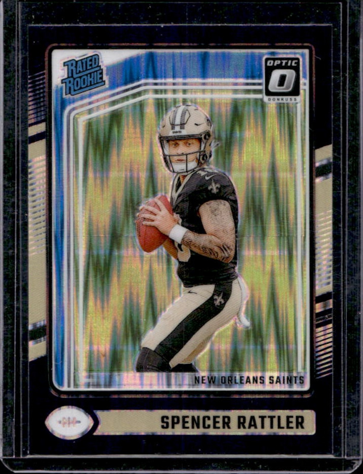 2024 Donruss Optic Spencer Rattler Purple Shock Rated Rookie #289 Saints