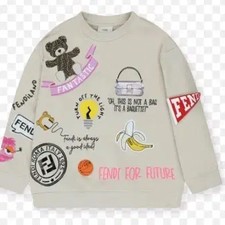 Fendi Kids Sweatshirt - 8 Years, Cute Cartoon Design