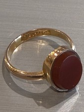 Vintage gold & Cornelian ring(Chester hallmark)14.9 mm / H�