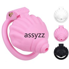 Resin Male Chastity Device Small Cage Men Lock Belt 4 Rings Black Pink White 671