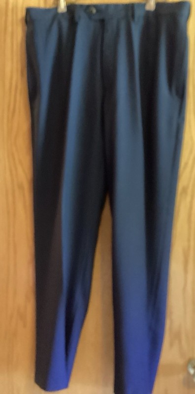Haggar Dress Pants Men’s 34x30 Navy Blue Classic Eclo Stria Polyester
