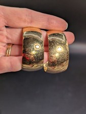 Monet Extra Large Wide Gold Tone Chunky Lightweight Statement Hoop Earrings