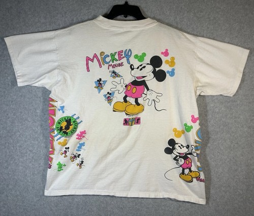 Vintage 80s Disney Mickey T Shirt Double Sided Florida Size 2XL Single Stitch - Picture 2 of 17