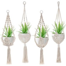 4 Pack Macrame Plant Hanger Hanging Planter with Patterns for up to 8 Inch Po...