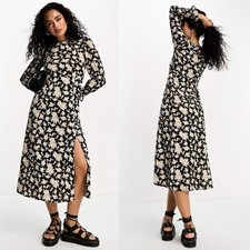 NWTO MNG Mango Floral Print Long Sleeve Midi Dress Size 6