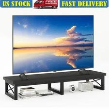 Large TV Riser Stand 32-60 inch TV Dual Monitor Stand W/ Storage Shelves New