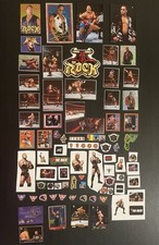 The Rock lot stickers cards WWF WWE vintage lenticular motion Merlin  s Artbox
