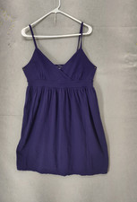 Old Navy Women Dress Extra Large Purple 100%Cotton Sleeveless V Neck Knee Length