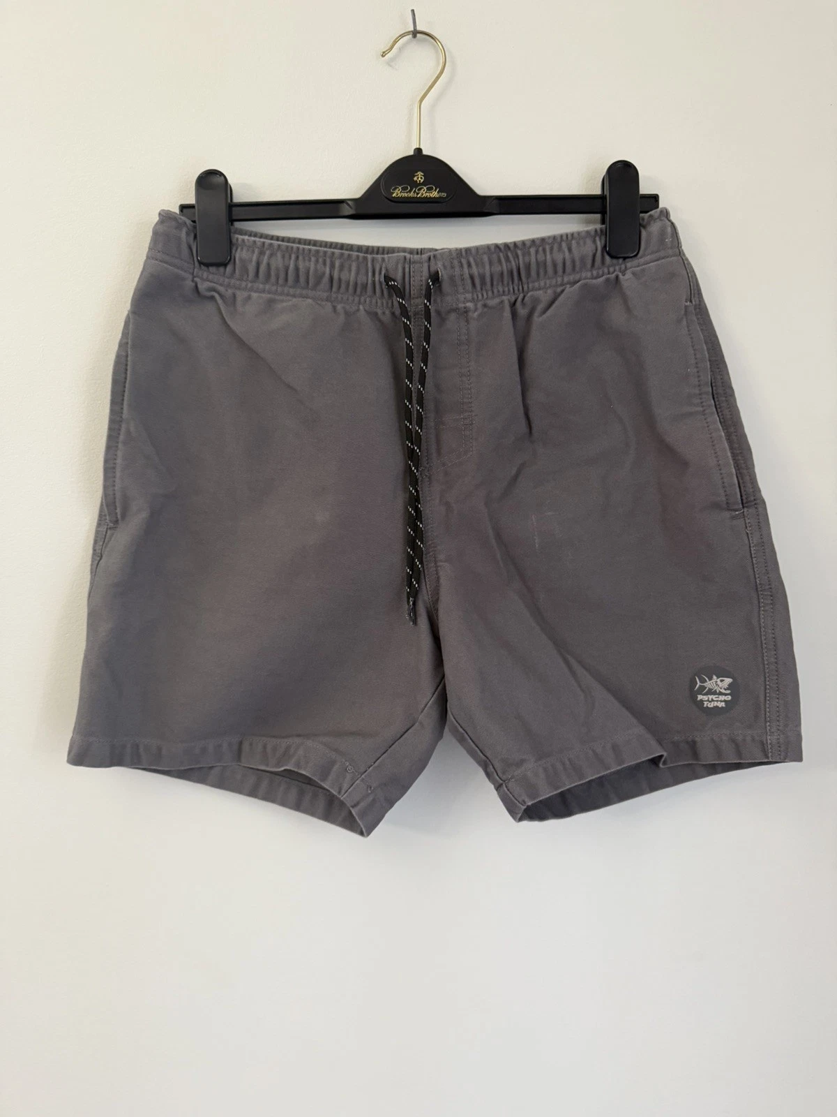 Psycho Tuna Drawstring Shorts Men’s XL Gray (Inseam 7) Nylon Spandex