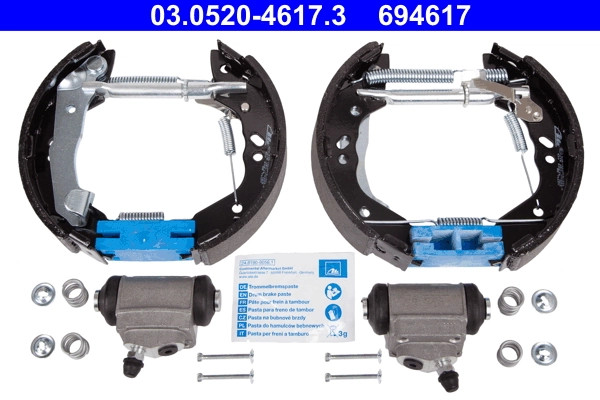 Jeu de mâchoires de frein ATE 03.0520-4617.3 pour tambour arrière de 200 mm