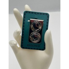 Handcrafted Nickel Silver Money Clip with Authentic Buffalo Nickels Made in USA