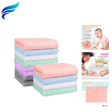 Soft Coral Fleece Baby Washcloths - 12 Pack for Newborns, Infants, and Toddlers