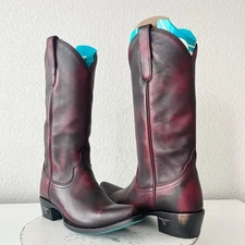 Lane EMMA JANE Womens Cowboy Boots 6 Black Cherry Western Cowgirl Mid Calf Tall