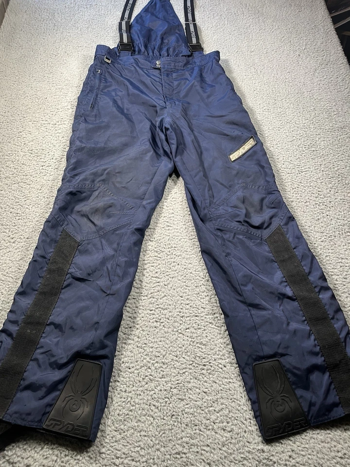 Spyder Snow Boarding Ski Overalls Bibs Mens Large Long Blue Zip Leg Suspenders - Image 3 of 4